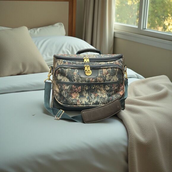 VINTAGE Diane Von Furstenberg Floral Tapestry Suitcase Soft Luggage Carry On Bag - Picture 1 of 12